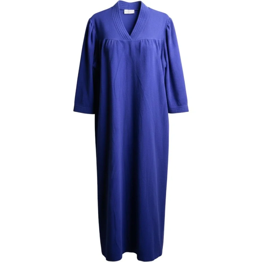 Vanity Fair Vintage Purple Velvet Velour Long Sleeve Robe Made in USA Large